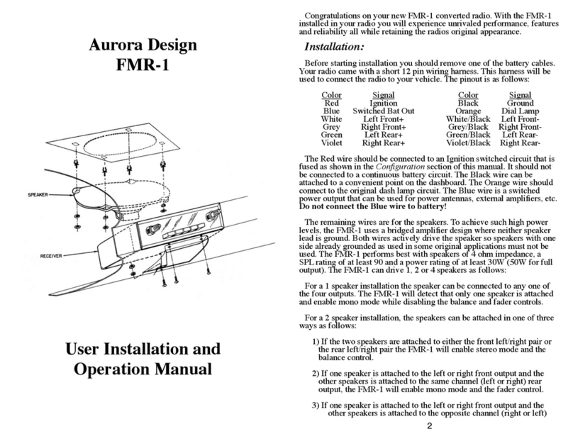 Aurora Design FMR-1 Operating instructions