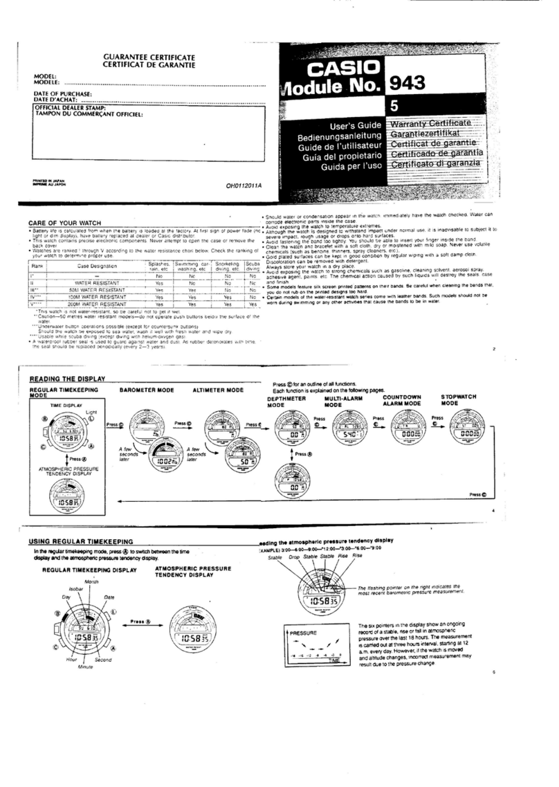 Casio 943 User manual