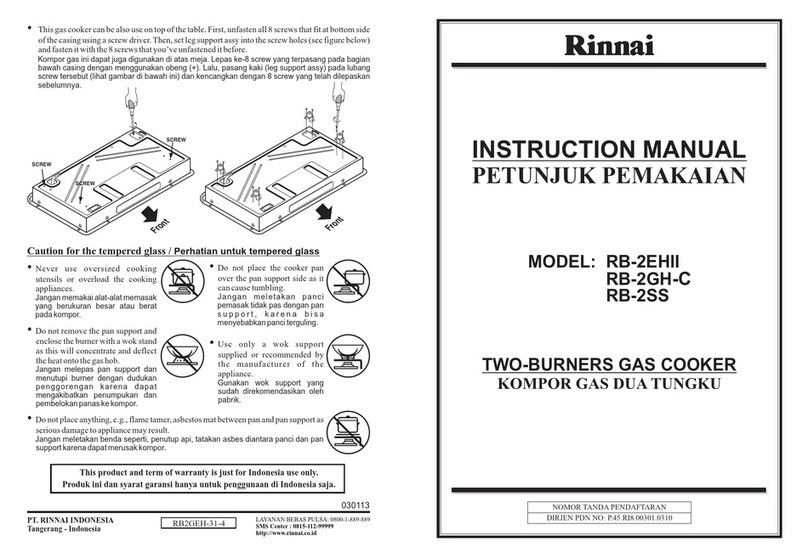 Rinnai RB-2EHII User manual