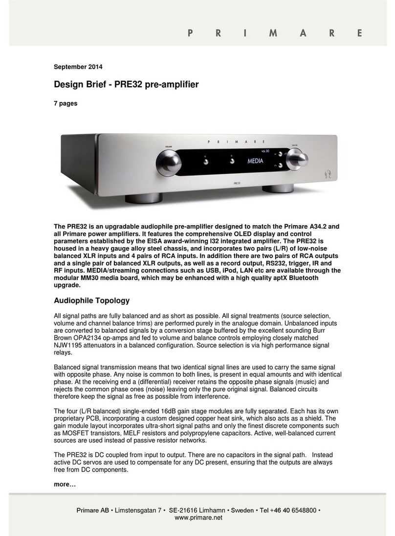 Primare PRE32 User manual