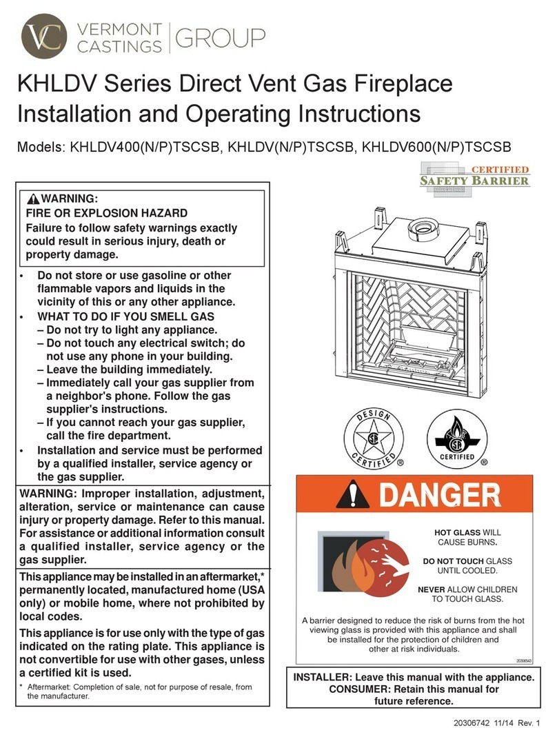Vermont Castings KHLDV400PTSCSB Installation and operating instructions Vermont Castings KHLDV400PTSCSB Installation and operating instructions