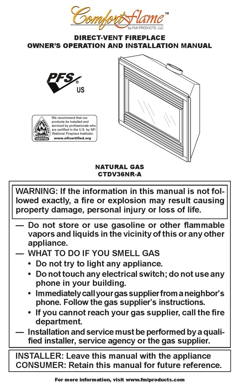 Comfortflame CTDV36NR-A OWNER'S OPERATION AND INSTALLATION MANUAL Comfortflame CTDV36NR-A OWNER'S OPERATION AND INSTALLATION MANUAL