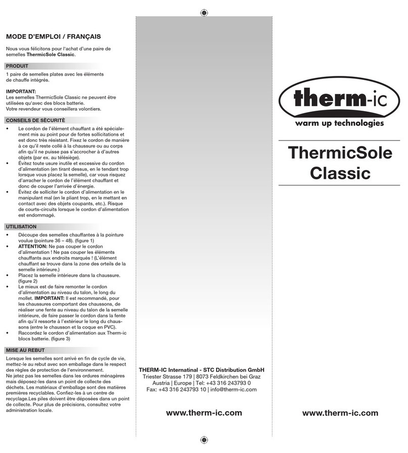 therm-ic ThermicSole Classic Instructions for use