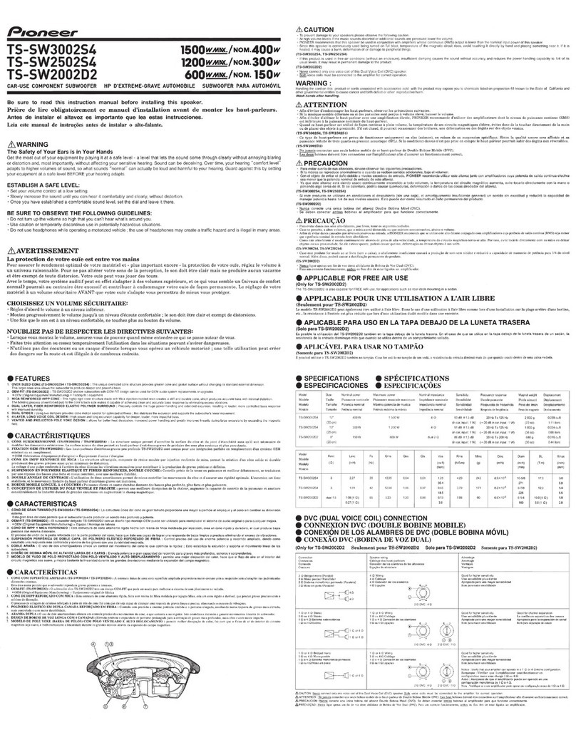 Pioneer TS-SW300254 User manual