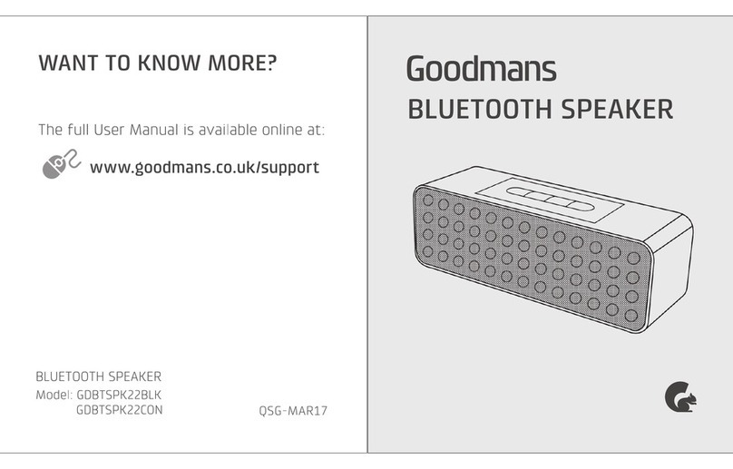 Goodmans GDBTSPK22BLK User manual