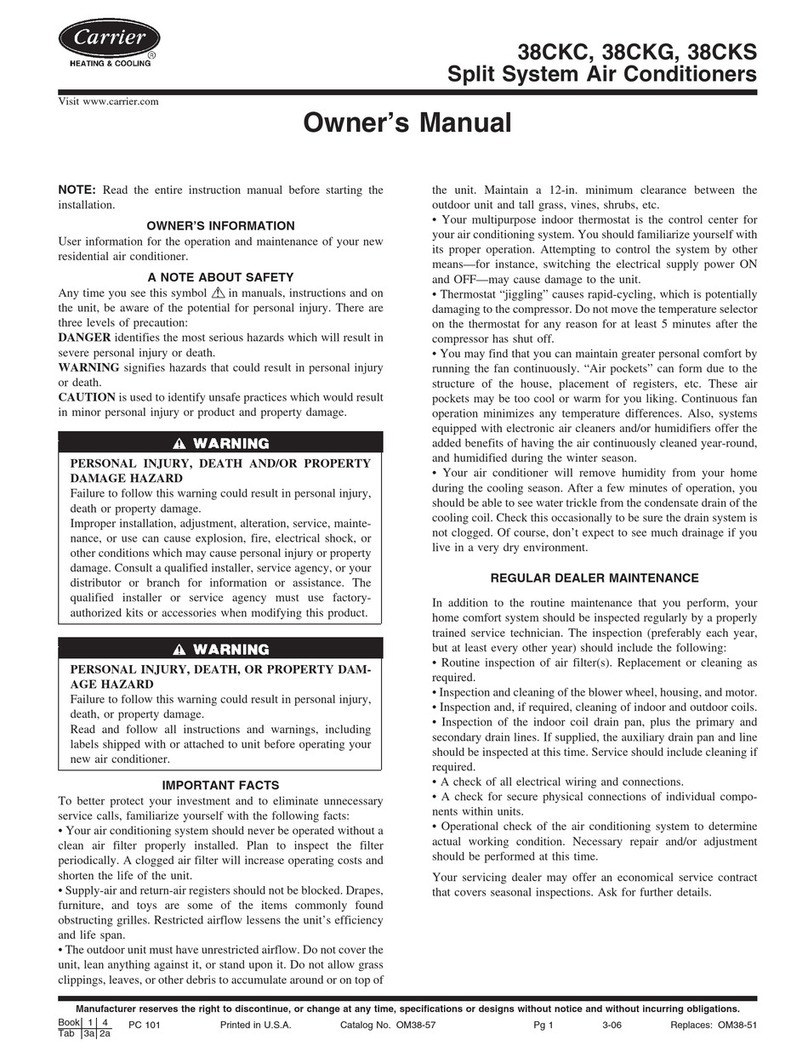 Carrier 38CKC owner's manual Carrier 38CKC owner's manual