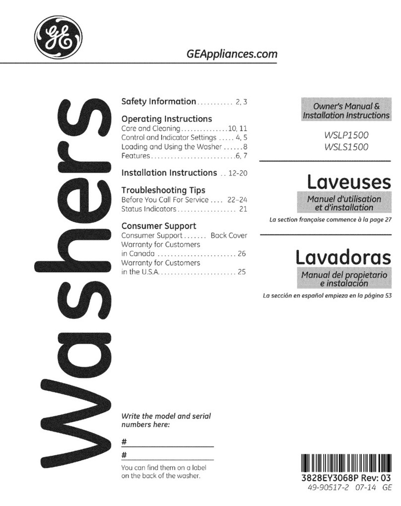 GE WSLP1500 Original instructions