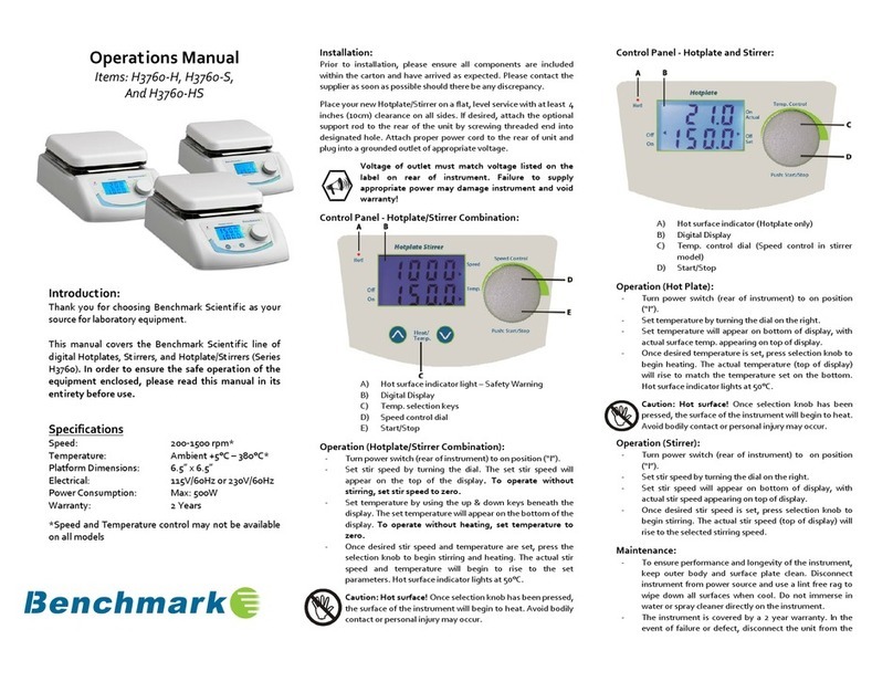Benchmark H3760-H User manual