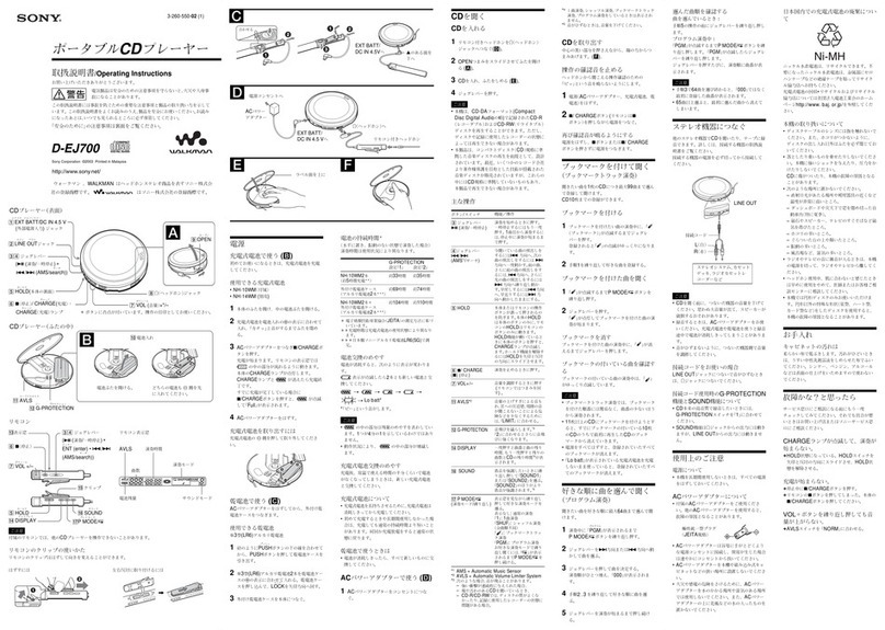 Sony Walkman D-EJ700 operating instructions Sony Walkman D-EJ700 operating instructions