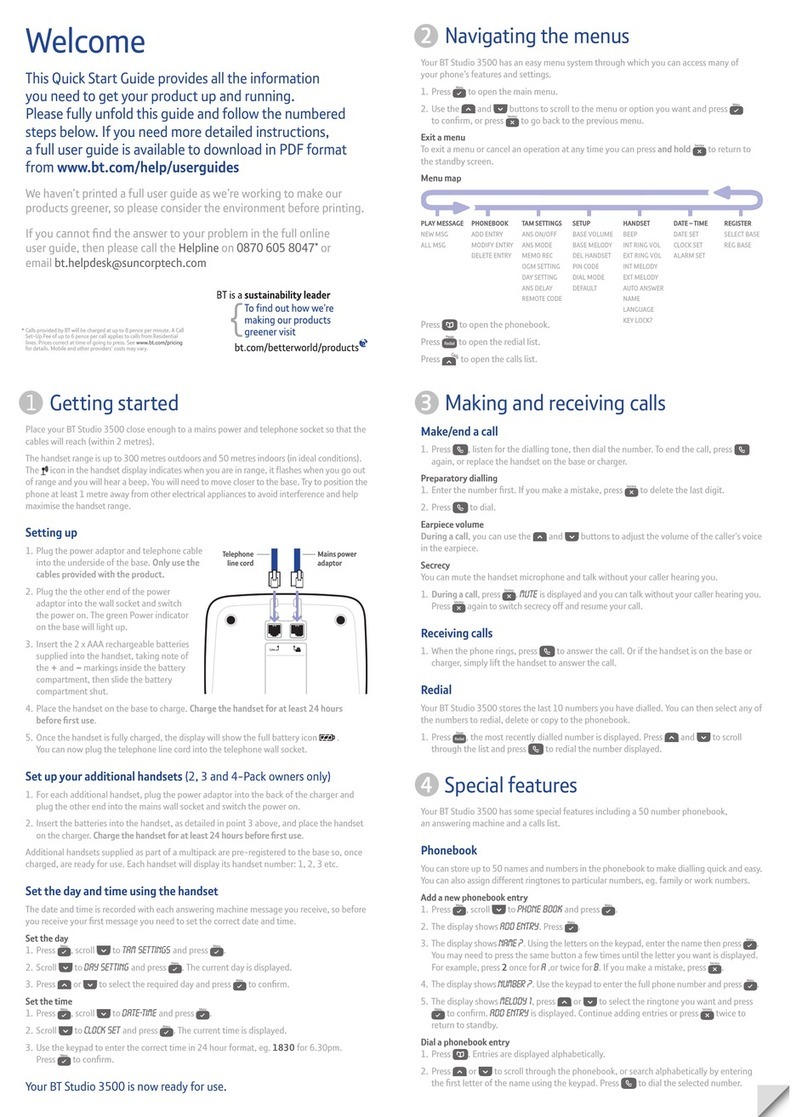 BT FREESTYLE 3500 quick start guide