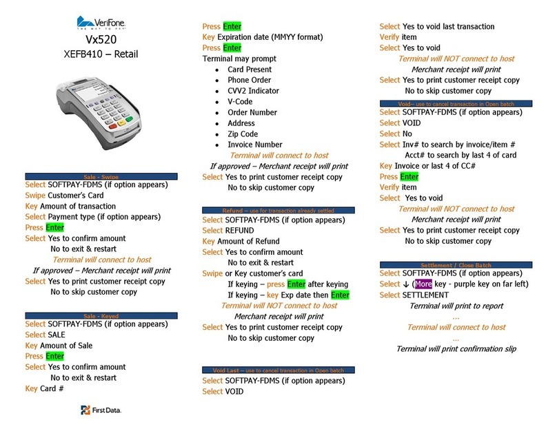 VeriFone Vx520 XEFB410 User manual