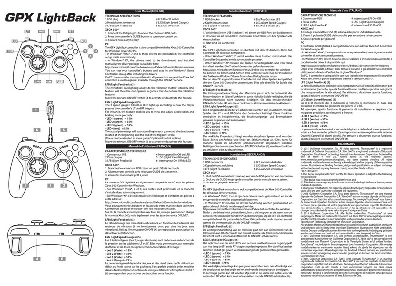 Thrustmaster GPX LightBack User manual