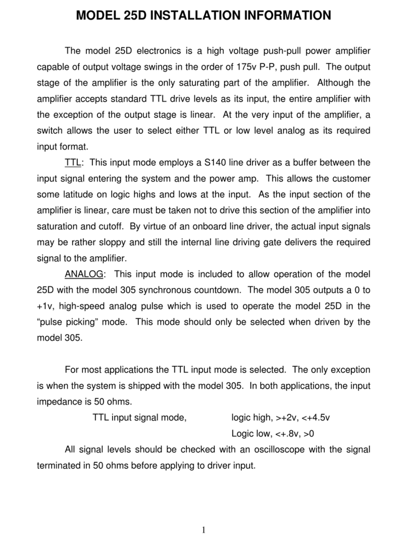 conoptics 25d Installation information