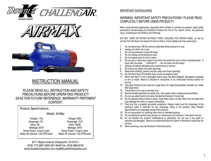 Double K Industries ChallengAir AIRMAX instruction manual