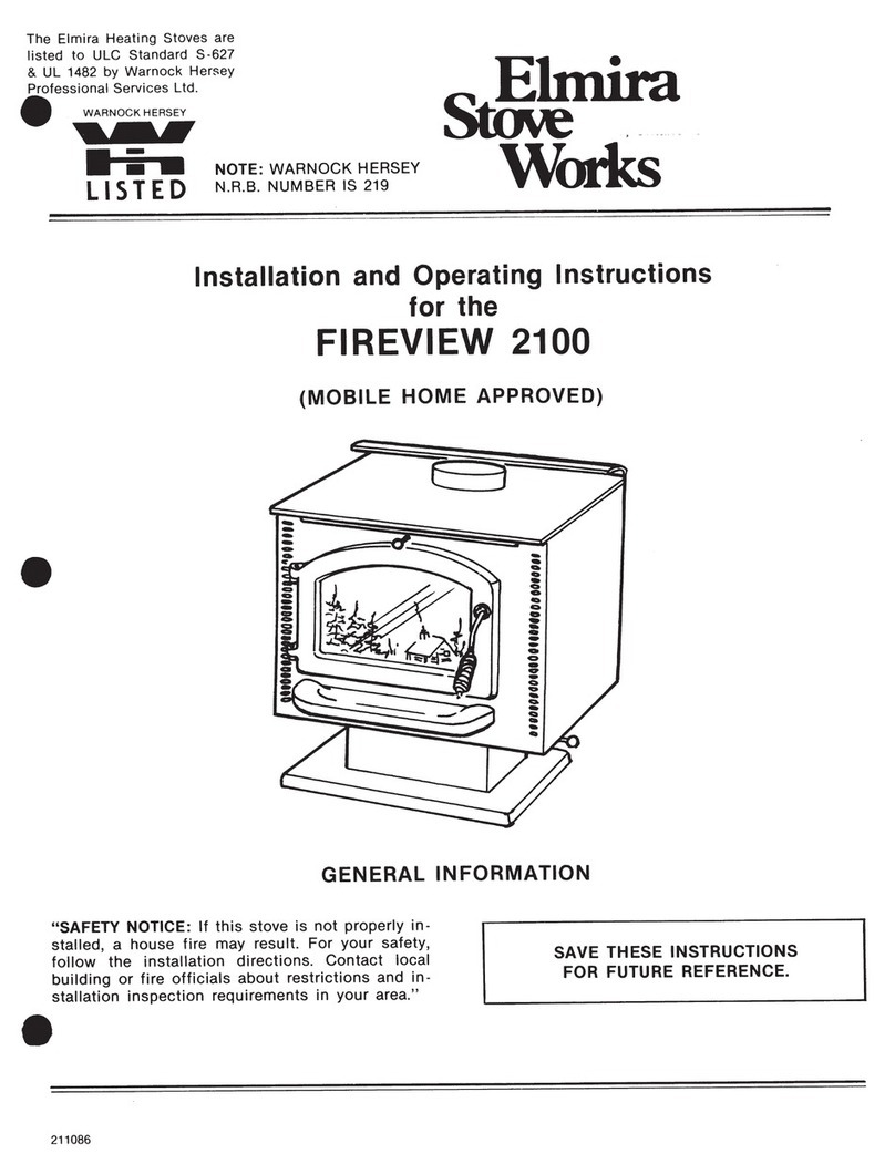 Elmira Stove Works Firewiew 2100 Installation and operating instructions Elmira Stove Works Firewiew 2100 Installation and operating instructions