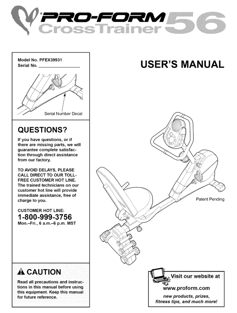 Pro-Form CrossTrainer56 PFEX39931 User manual