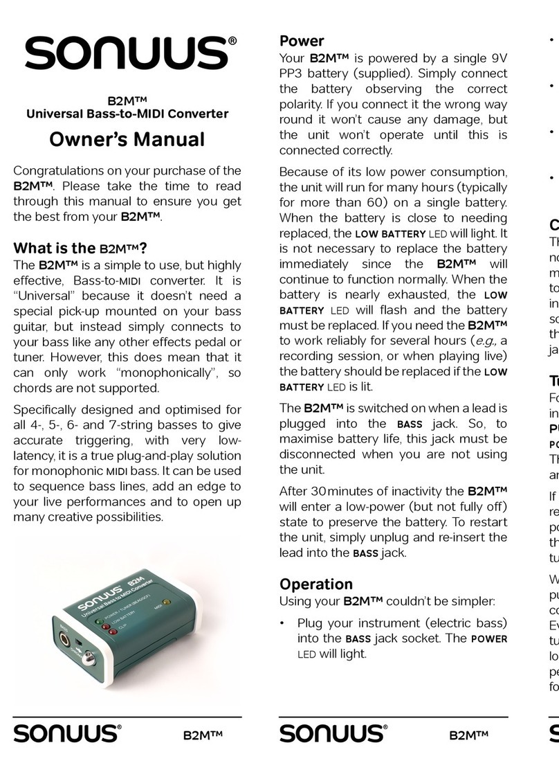 Sonuus B2M owner's manual