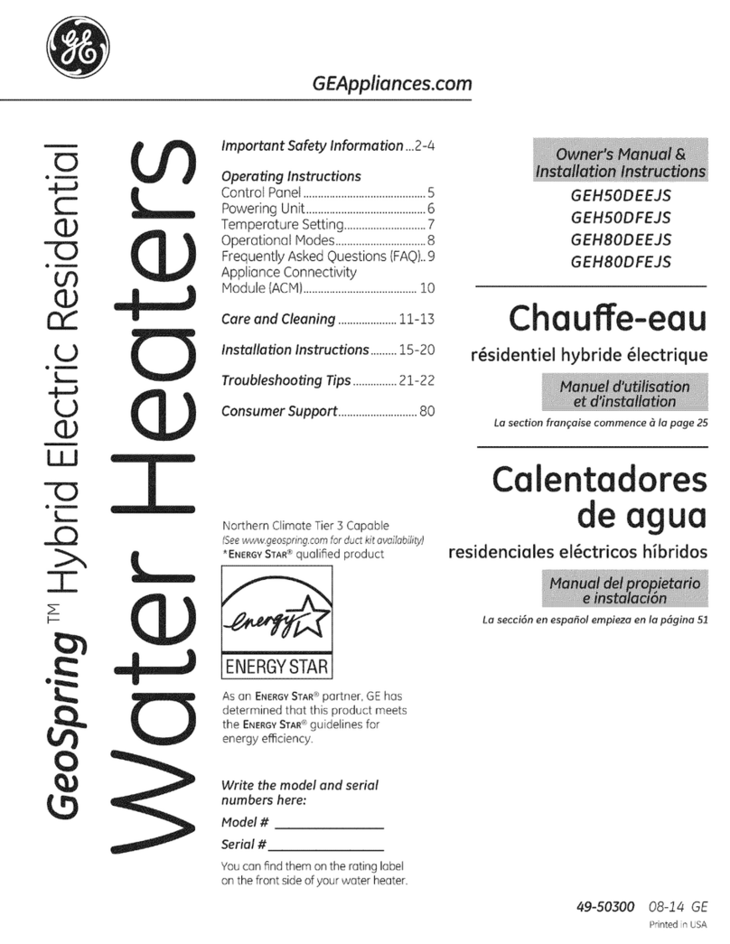 GE GeoSpring GEH5ODEEJS Original instructions GE GeoSpring GEH5ODEEJS Original instructions