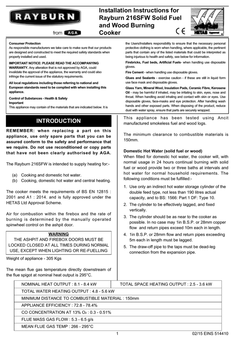 Rayburn Heatranger 216SFW installation instructions