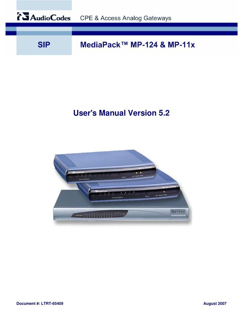 AudioCodes Mediapack mp-11x User manual