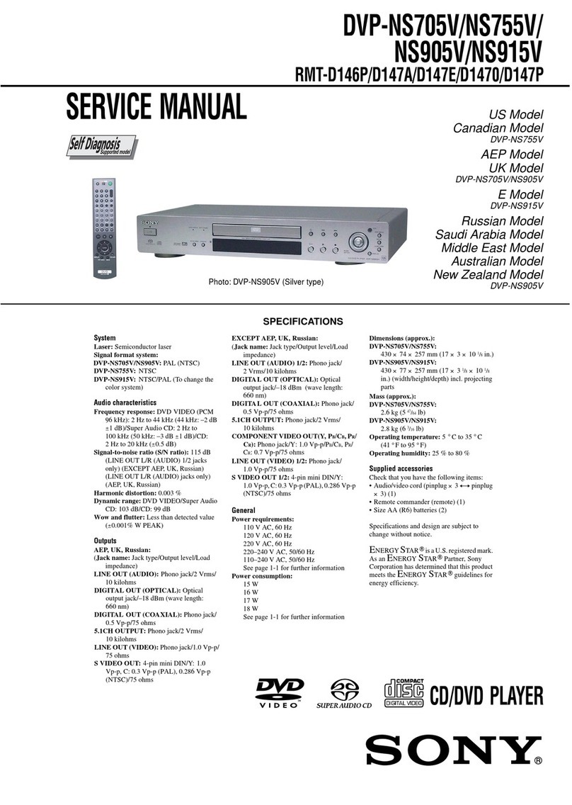 Sony DVP-NS705V Service manual