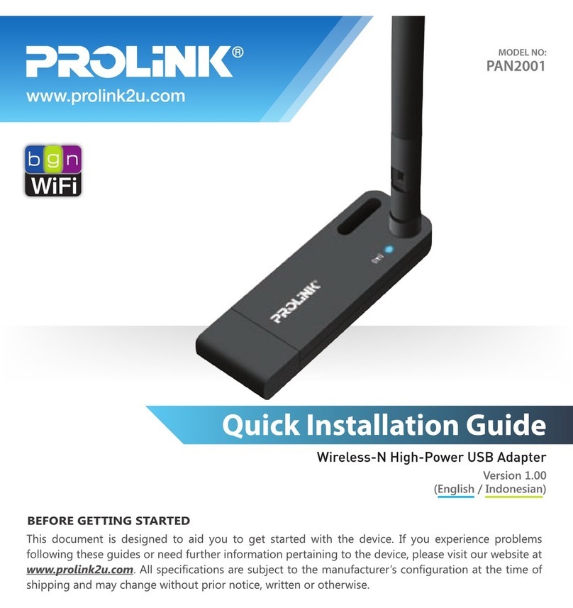 PROLiNK PAN2001 User manual