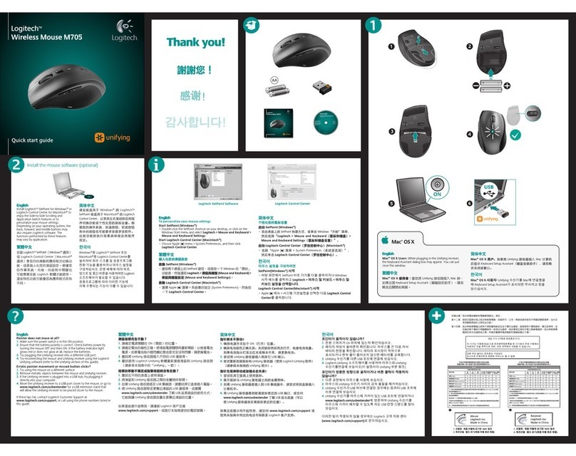 Logitech M705 User manual