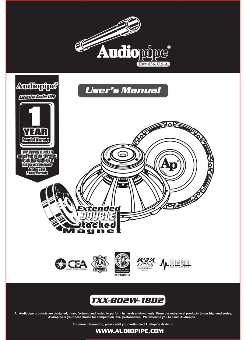 Audiopipe TXX-BD2W-18D2 User manual