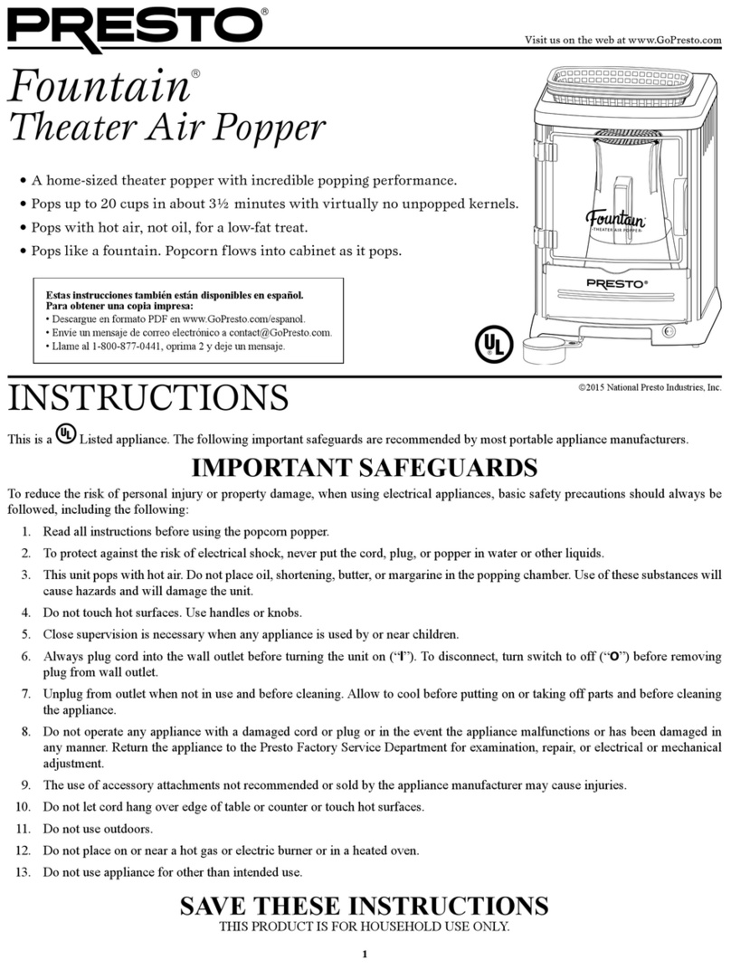 Presto Fountain User manual