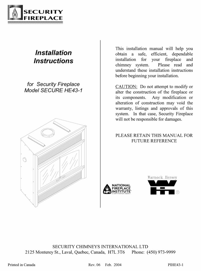 Security Fireplace SECURE HE43-1 installation instructions Security Fireplace SECURE HE43-1 installation instructions