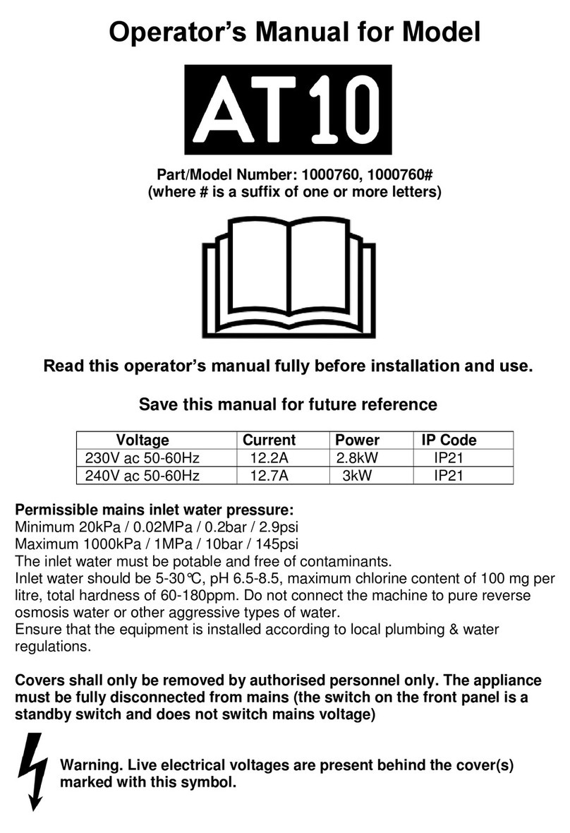 Marco Beverage Systems AT10 Operator's manual