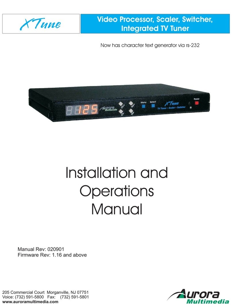 Aurora Multimedia Xtune Installation and operation manual