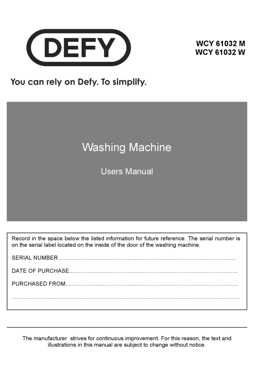 Defy WCY 61032 M User manual