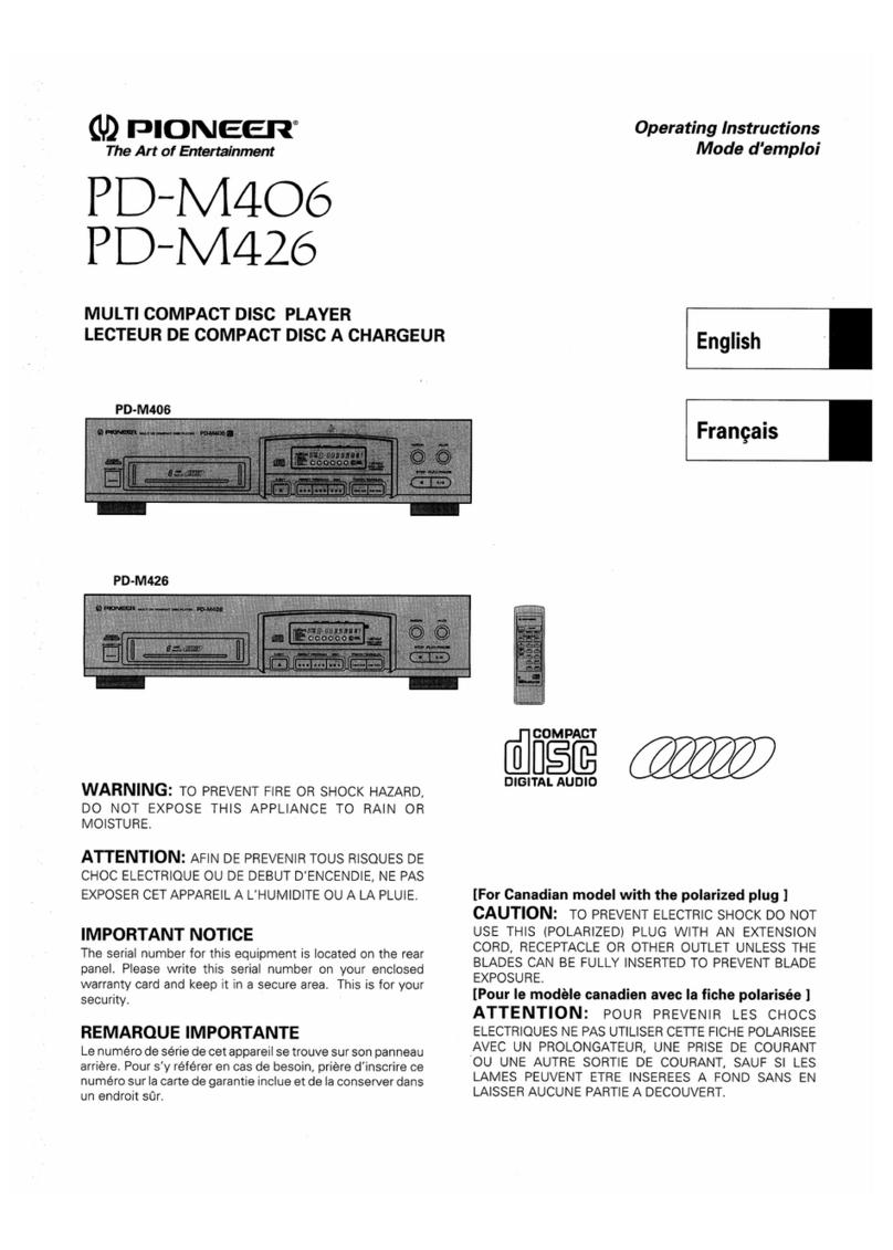 Pioneer PD-M406 User manual