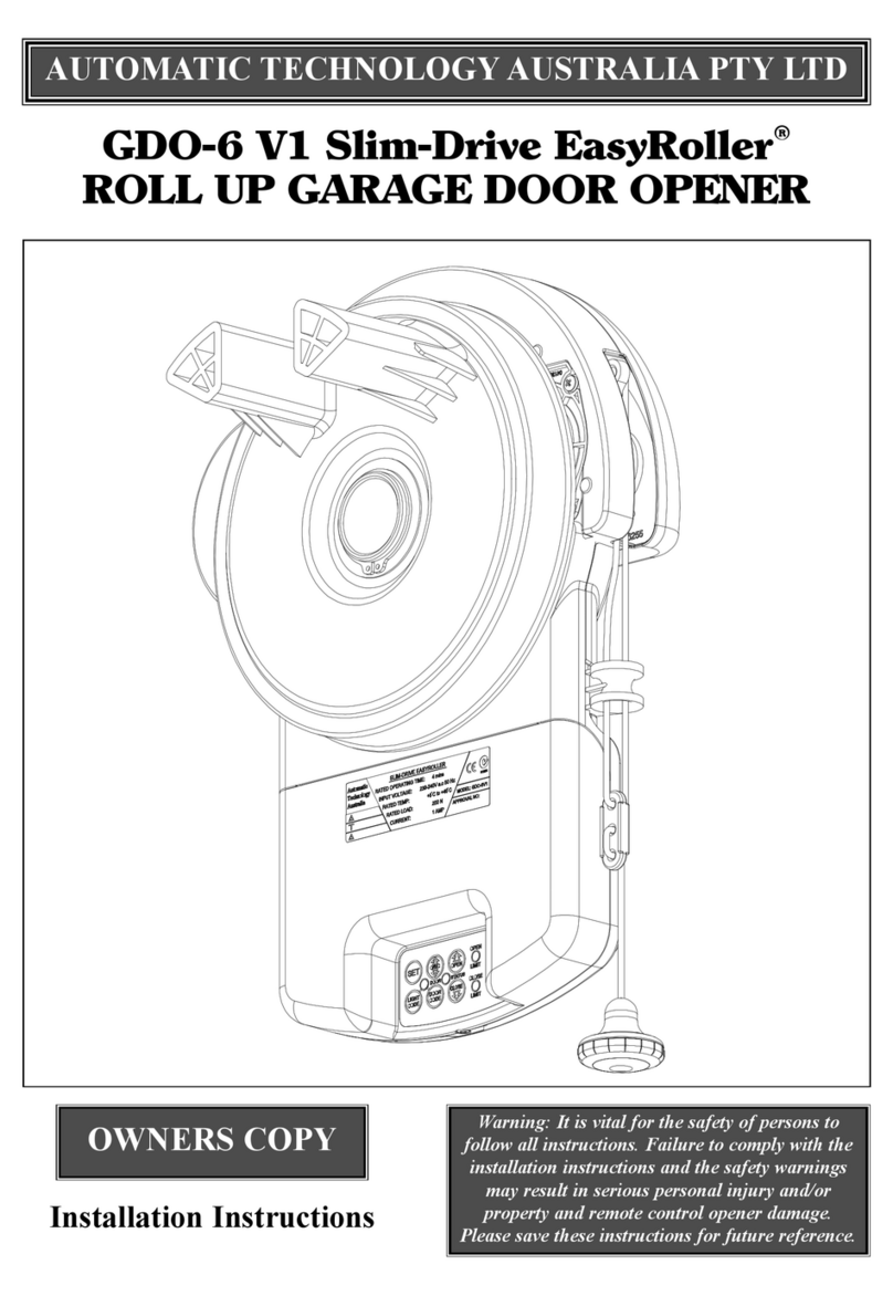 Automatic Technology Australia GDO-6 V1 Slim-Drive EasyRoller installation instructions