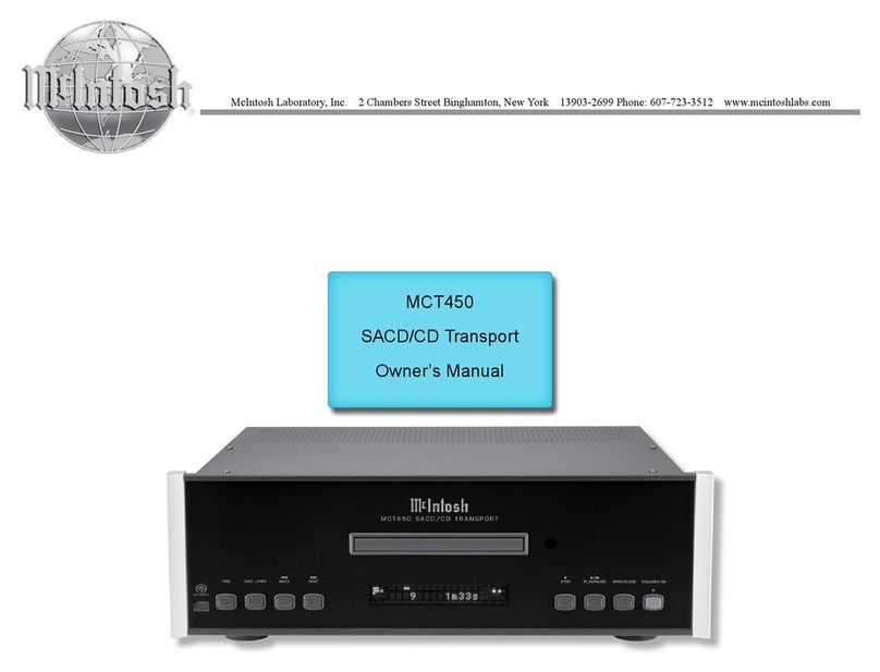 McIntosh MCT450 owner's manual