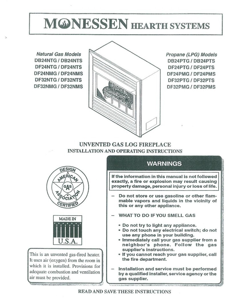 Monessen Hearth DB24NTG Installation and operational instructions
