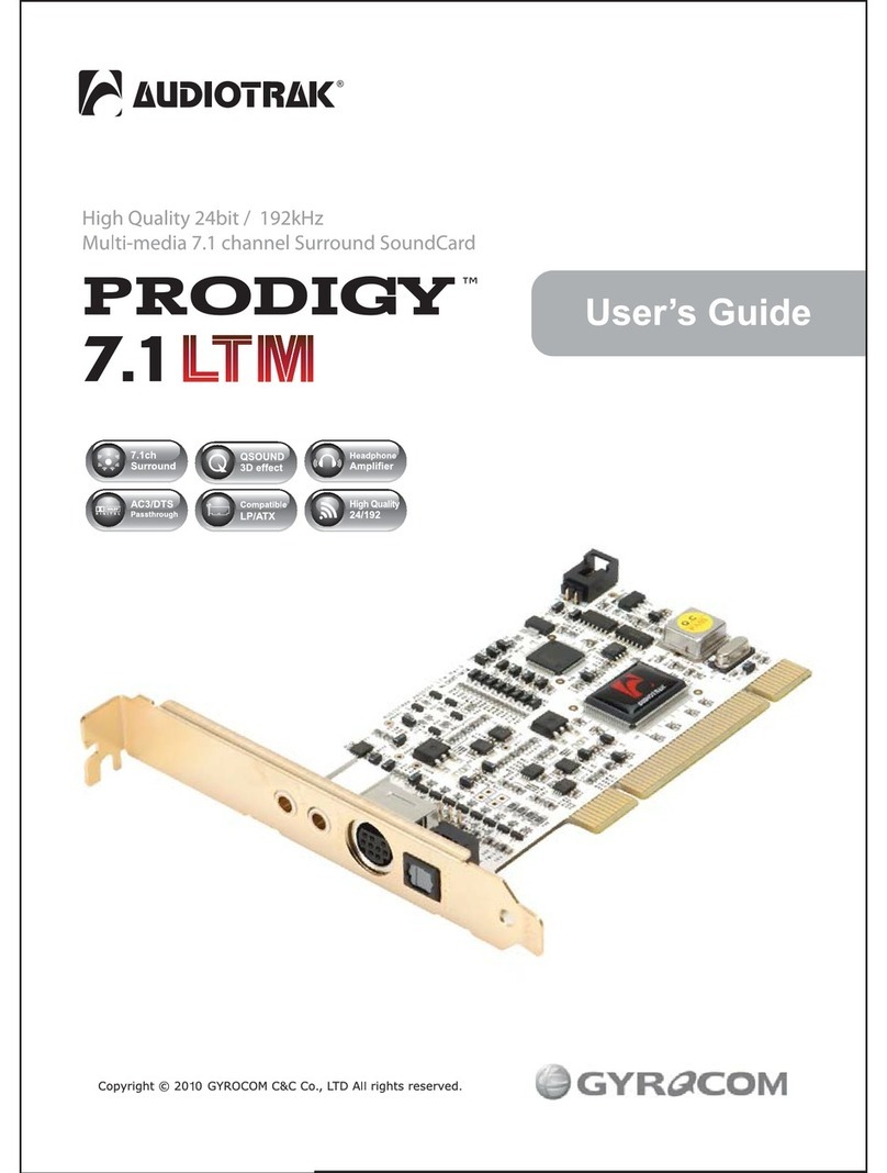 Audiotrak Prodigy 7.1 LTM User manual