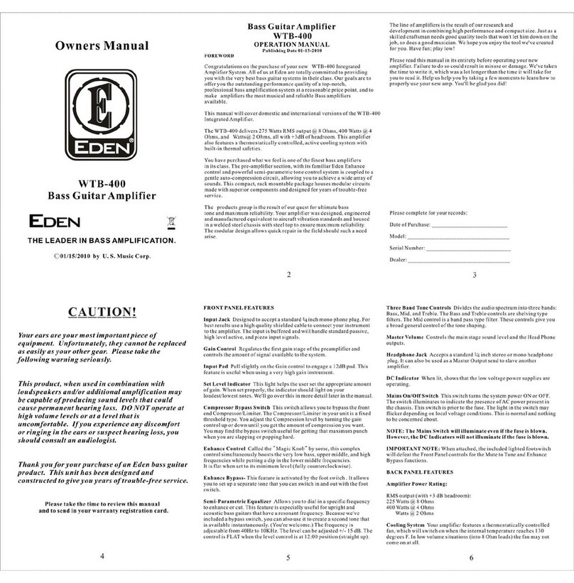 Eden WTB-400 owner's manual