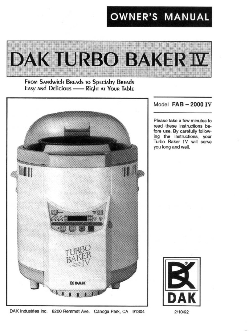 DAK Turbo Baker IV owner's manual