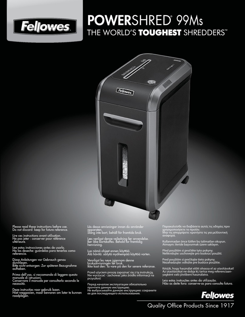 Fellowes POWERSHRED 99Ms User manual