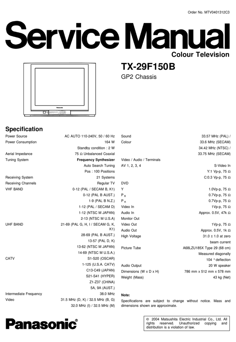 Panasonic TX-29F150B User manual Panasonic TX-29F150B User manual