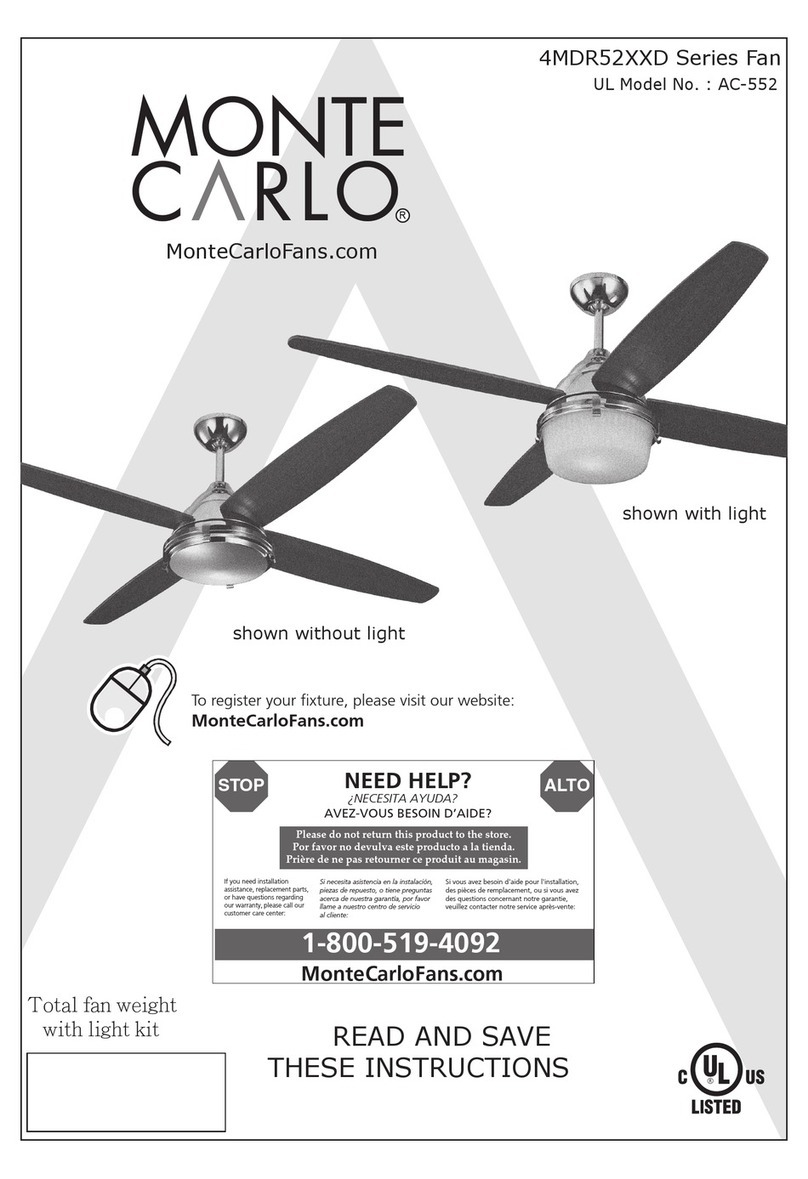Monte Carlo Fan Company 4MDR52XXD Series User manual Monte Carlo Fan Company 4MDR52XXD Series User manual