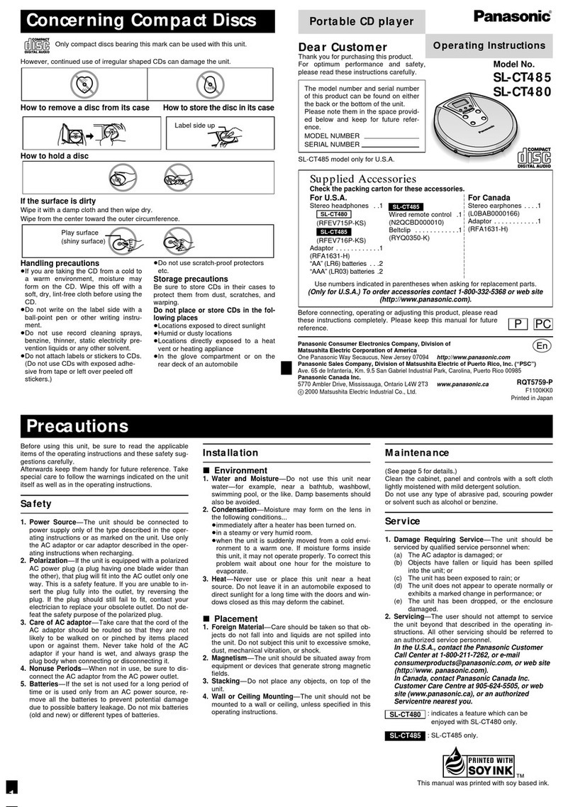 Panasonic SL-CT485 User manual