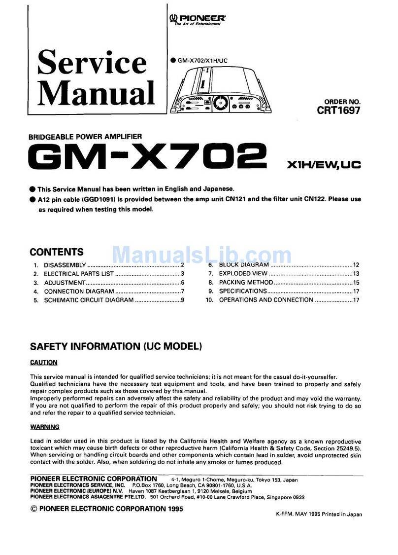 Pioneer GM-X702 Service manual
