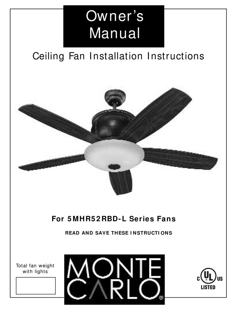 Monte Carlo Fan Company 5MHR52RBD-L Series owner's manual