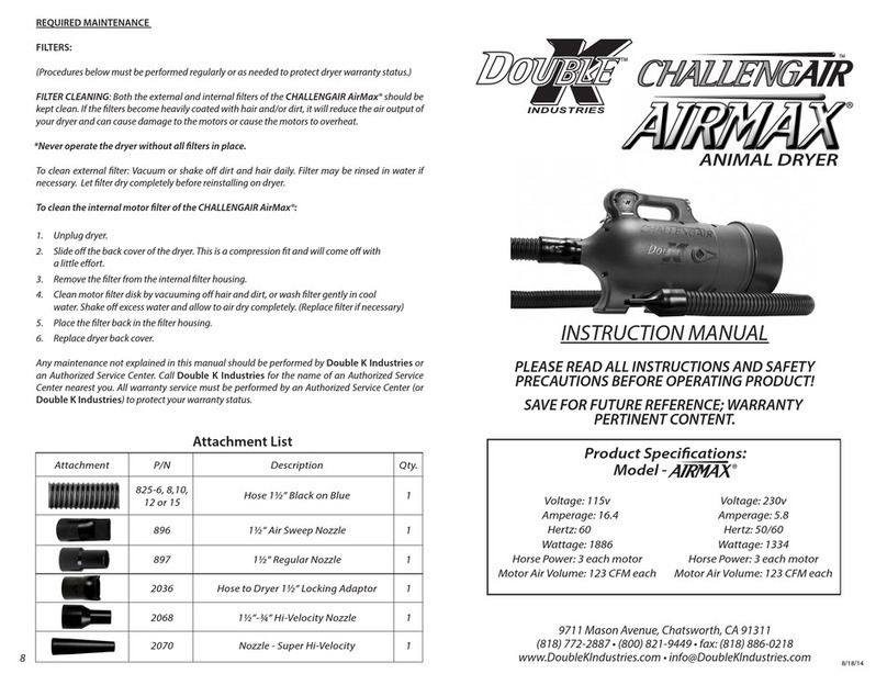 Double K Industries Challeng Air AIRMAX instruction manual