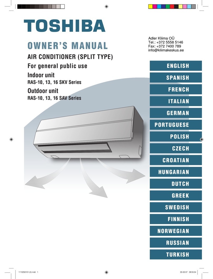Toshiba RAS-10SKV Series User manual Toshiba RAS-10SKV Series User manual