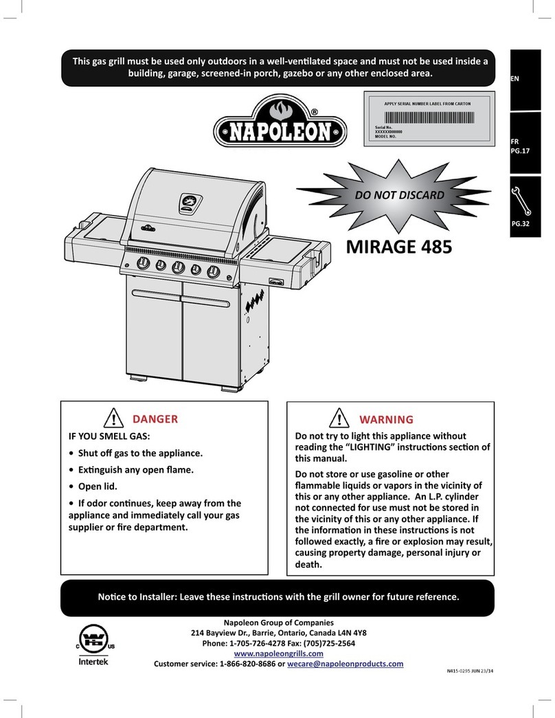 Napoleon MIRAGE 485 User manual Napoleon MIRAGE 485 User manual