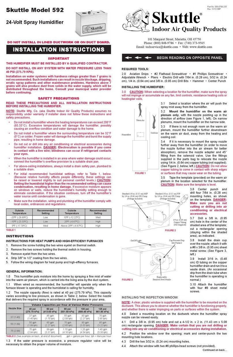 Skuttle Indoor Air Quality Products 592 installation instructions Skuttle Indoor Air Quality Products 592 installation instructions